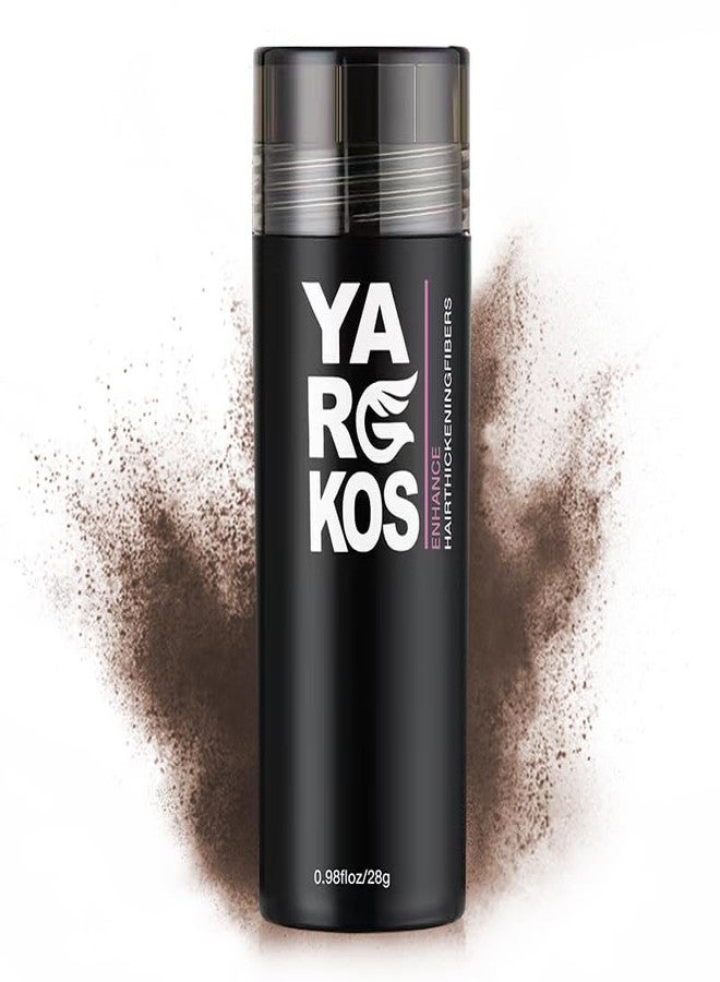 Yargkos Hair Fibers for Thinning Hair or Fill In Fine, Hair Building Fibers (28g) for Women & Men, Hair Powder for Instantly Thicker, Fuller Looking - DARK BROWN - Image 1